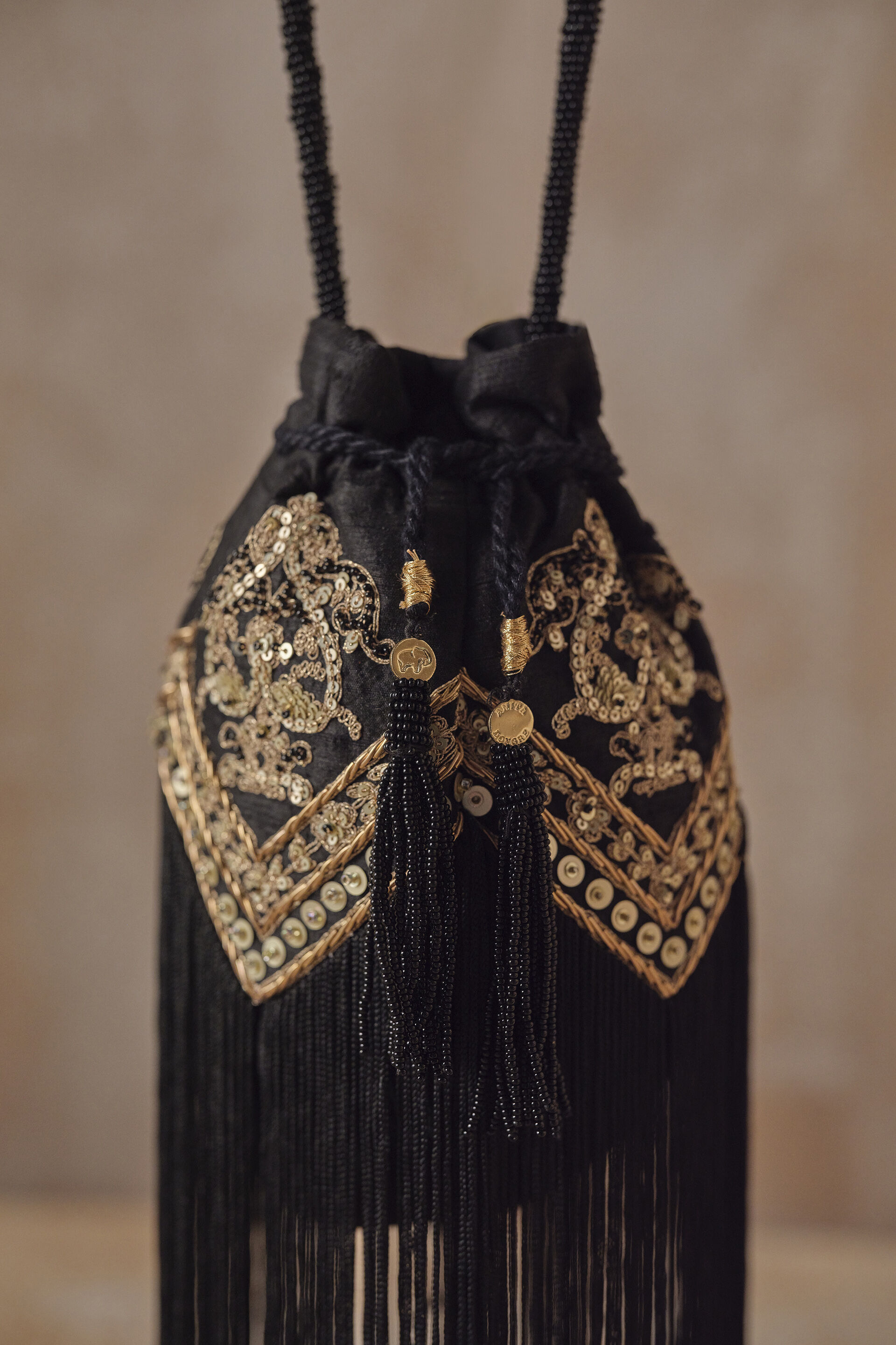 Song of the Wilderness Fringe Potli - Magpie Black, , image 3